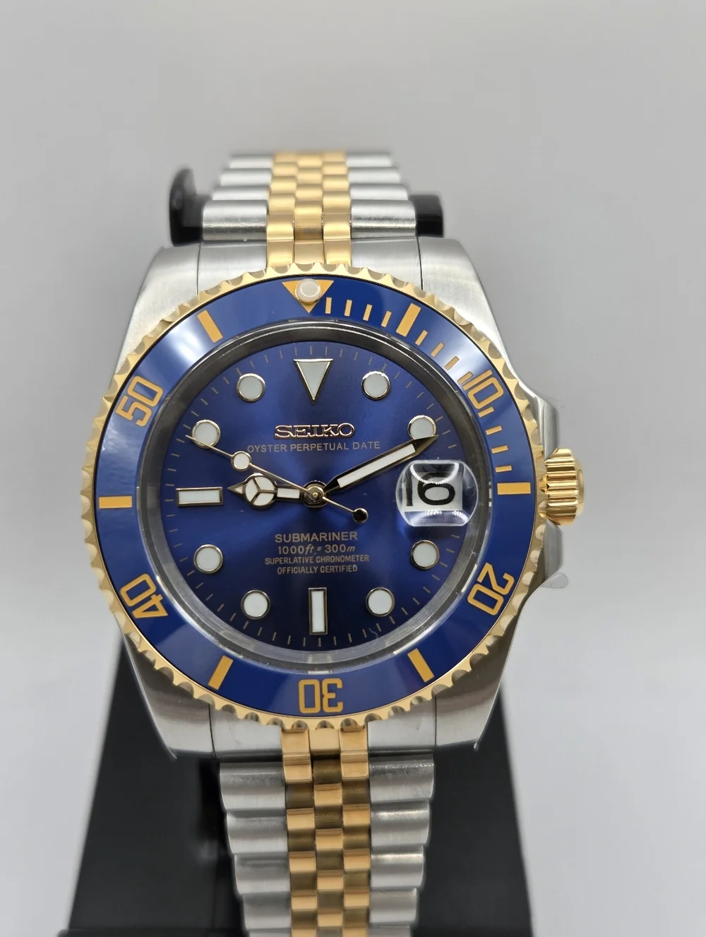New 40mm Custom SeikoMod Automatic Dive Watch Bluesy
